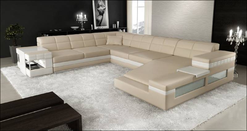 Wohnlandschaft Designer Sofa Couch Big Polster Leder Sofas Eck Ecke Sitz PH3006 von JV Möbel