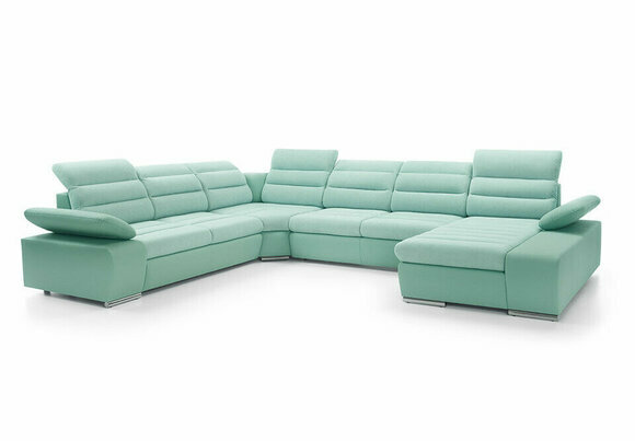 Wohnlandschaft Ecksofa U-form Eckcouch mit Schlaffunktion Sofa Couch von JV Möbel