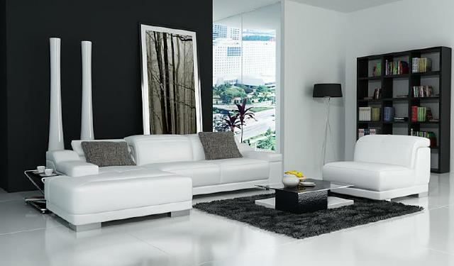 Wohnlandschaft Polster Ecke Eck Sofa Couch Garnitur Landschaft Leder Neu / 2711B von JV Möbel