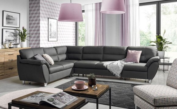 Wohnlandschaft Schlafsofa U Form Stoff Textil Sofa Couch Polster Eck von JV Möbel