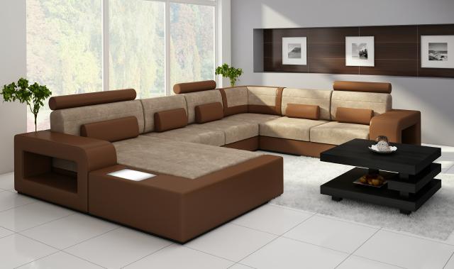 Wohnlandschaft Sofa mit USB,Sofagarnitur Stoff Textil Leder Sofa mit Beleuchtung Wohnlandschaft Sofa mit USB,Sofagarnitur Stoff Textil Leder Sofa mit Beleuchtung von JV Möbel