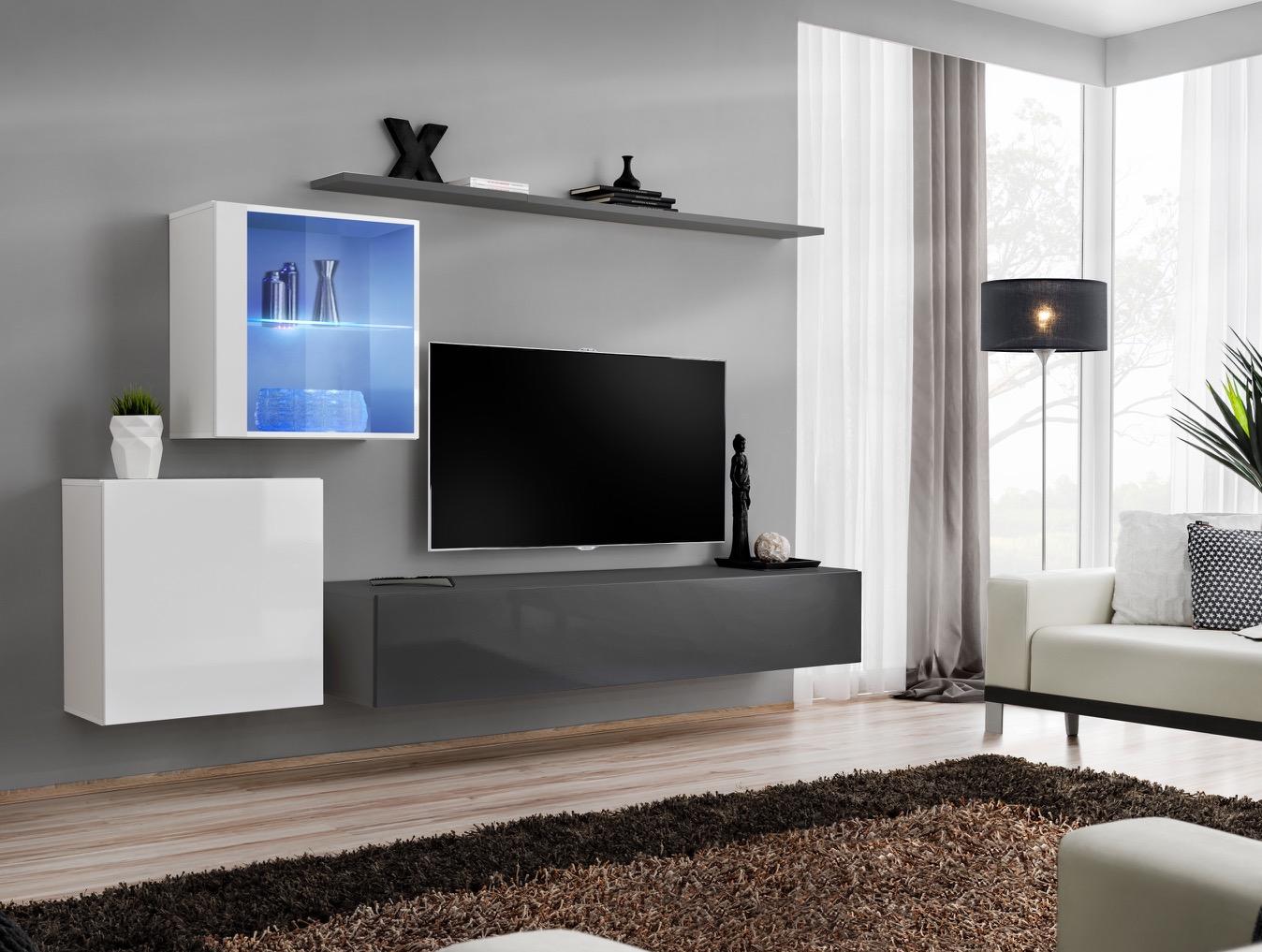 Wohnwand Holzmöbel Wandschrank Designer Wand Regal Komplett Möbel Designer von JV Möbel