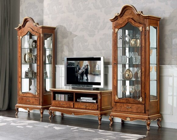 Wohnwand Set 3tlg. Wohnzimmer rtv Vitrine Anrichte Regal Luxus Wandschränke Wohnwand Set 3tlg. Wohnzimmer rtv Vitrine Anrichte Regal Luxus Wandschränke von JV Möbel