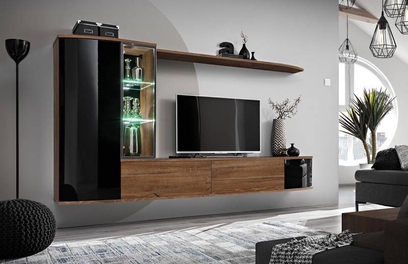 Wohnwand Set Luxus Wohnzimmer TV Ständer Holz Wandregal Wandschrank Neu Wohnwand Set Luxus Wohnzimmer TV Ständer Holz Wandregal Wandschrank Neu von JV Möbel