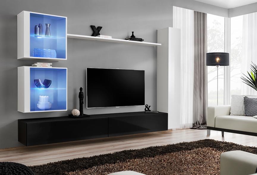 Wohnwand Set Weiß Wandschrank Komplett TV-Ständer Wand Regal Wohnzimmermöbel Wohnwand Set Weiß Wandschrank Komplett TV-Ständer Wand Regal Wohnzimmermöbel von JV Möbel