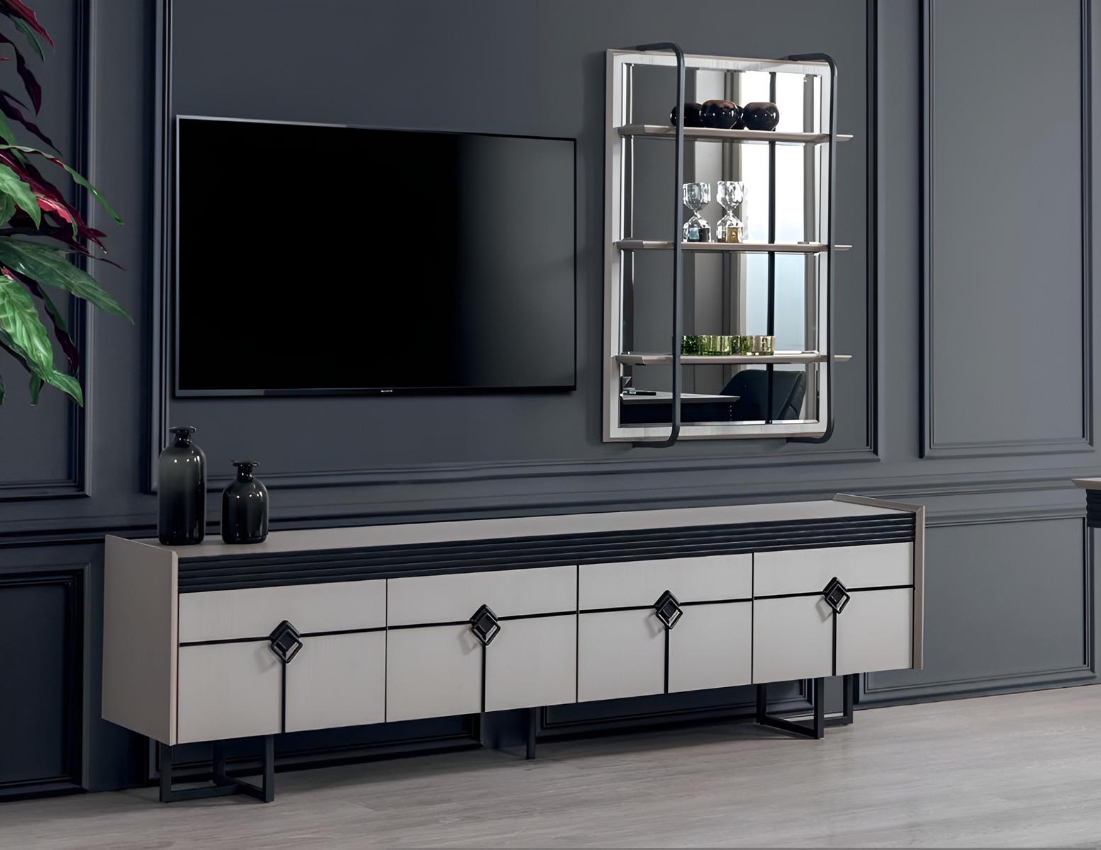 Wohnwand Wand Regale Komplett TV-Ständer Wohnzimmer Set Neu Einrichtung Wohnwand Wand Regale Komplett TV-Ständer Wohnzimmer Set Neu Einrichtung von JV Möbel