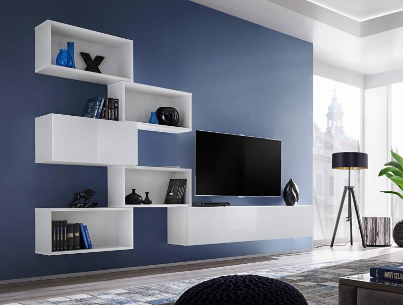 Wohnwand Wandregal tv Lowboard Regal Wohnzimmer Holz Möbel Neu von JV Möbel