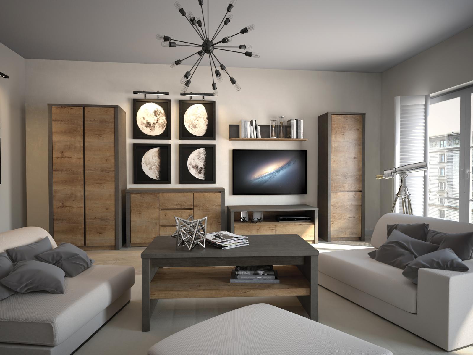 Wohnwand Wohnzimmer Set Vitrine Lowboard Wandregal tv Tisch 6 tlg. Garnitur Neu Wohnwand Wohnzimmer Set Vitrine Lowboard Wandregal tv Tisch 6 tlg. Garnitur Neu von JV Möbel