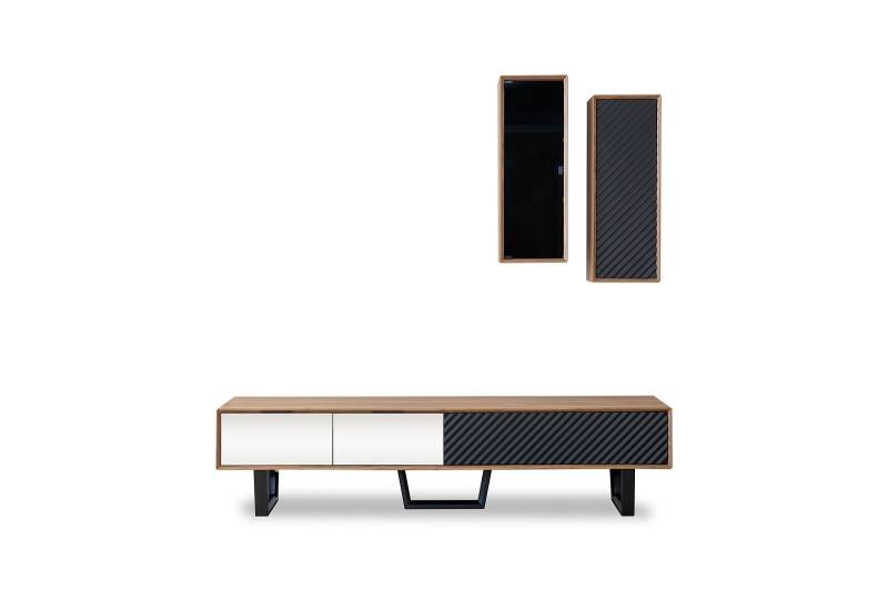 Wohnwand Wohnzimmer set TV-Ständer 2x Hängeschrank Designer Wohnwände von JV Möbel