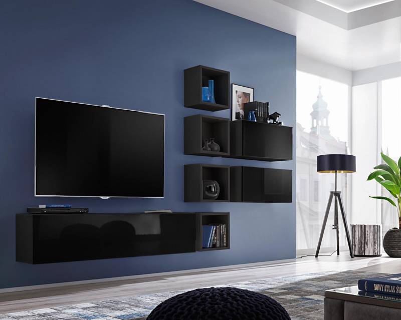Wohnwand rtv Wand Schrank Wandregal Wohnzimmermöbel Holz Design Modern Neu von JV Möbel