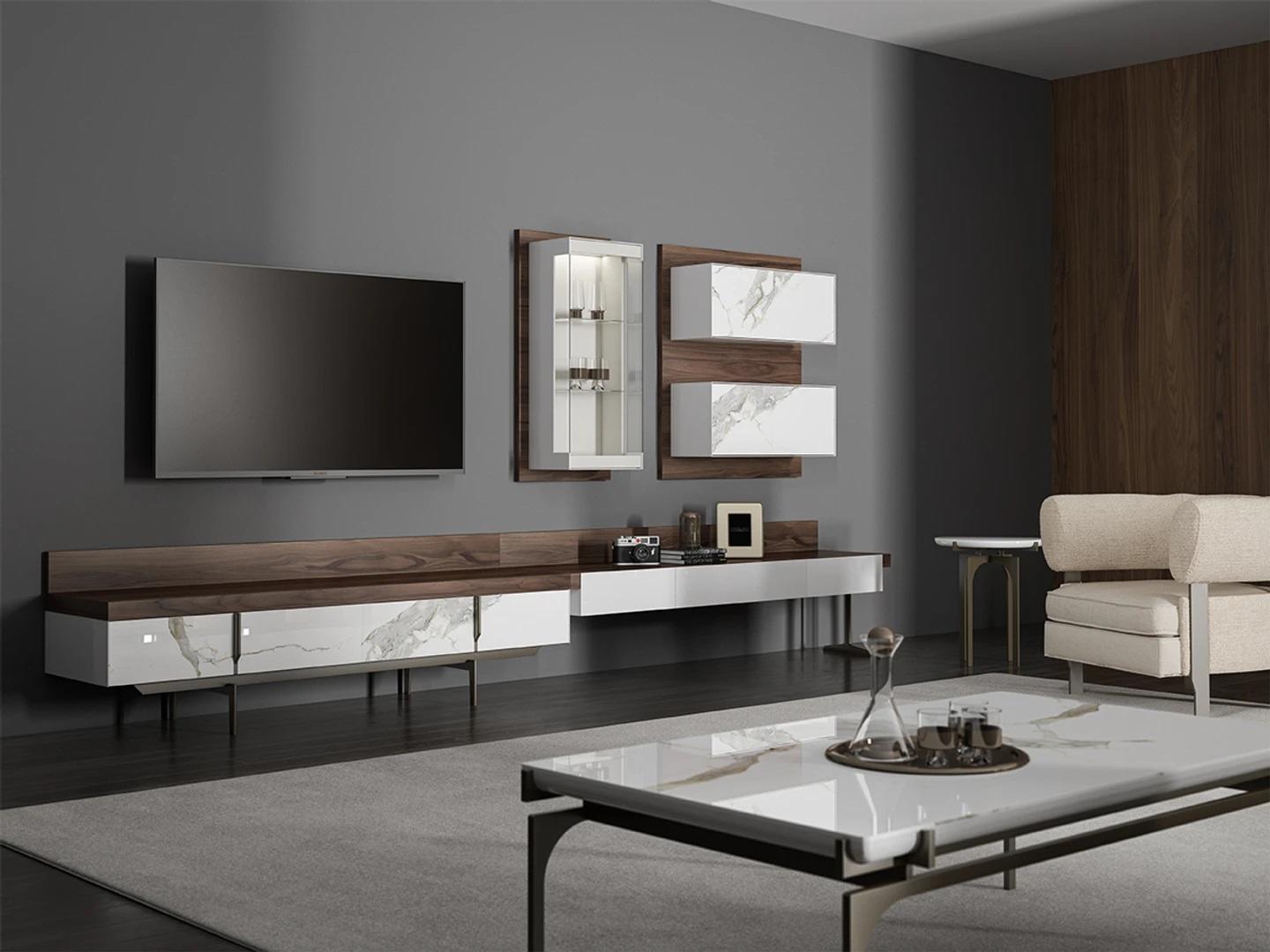 Wohnwand tv Ständer Sideboard Wandschrank Modern Wohnzimmer Hänge Vitrine Holz Wohnwand tv Ständer Sideboard Wandschrank Modern Wohnzimmer Hänge Vitrine Holz von JV Möbel