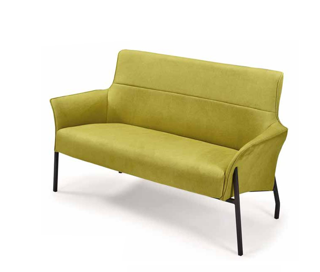 Wohnzimmer 2-Sitzer Sofa Leder Luxus Holz Modernes Design Zweisitzer von JV Möbel