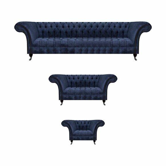 Wohnzimmer Blaue Chesterfield Couchen Designer Sitzmöbel Sofagarnitur Wohnzimmer Blaue Chesterfield Couchen Designer Sitzmöbel Sofagarnitur von JV Moebel