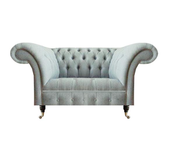 Wohnzimmer Chesterfield Hellgrauer Zweisitzer Designer Polster Möbel Wohnzimmer Chesterfield Hellgrauer Zweisitzer Designer Polster Möbel von JV Moebel