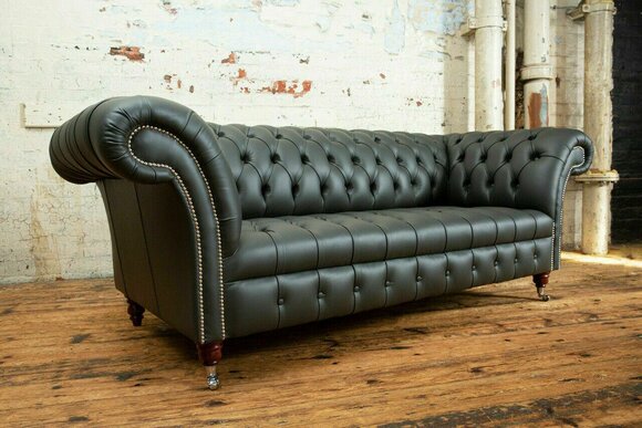 Wohnzimmer Chesterfield Sofa Design Couchen Sofas Dreisitzer 100% Leder Sofort von JV Möbel