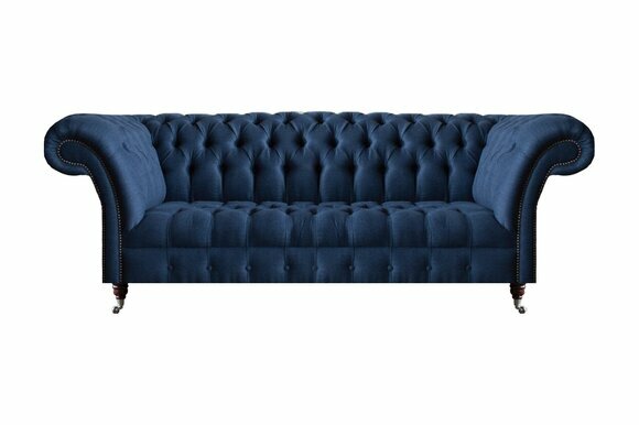 Wohnzimmer Chesterfield Sofas Blaue Textilcouch Designer Polstersofas Wohnzimmer Chesterfield Sofas Blaue Textilcouch Designer Polstersofas von JV Moebel