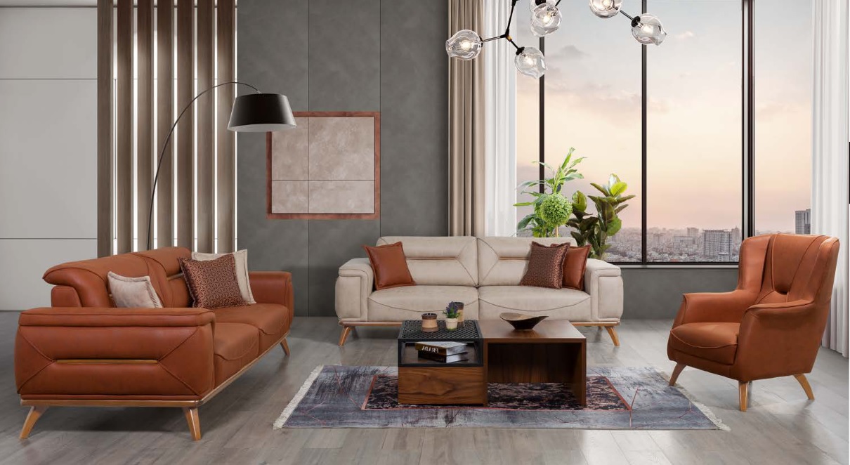 Wohnzimmer Designer Sitzmöbel Sofagarnituren 3-Sitzer Polstersessel 3tlg von JV Möbel