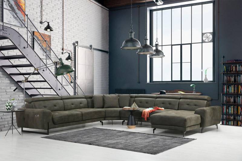 Wohnzimmer Ecksofa U-Form Luxus Möbel Modern Sofa Couch Eckgarnitur von JV Möbel