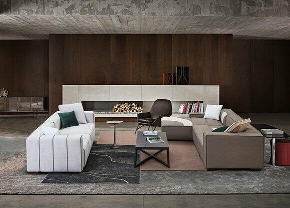 Wohnzimmer Garnitur Design Ecksofa L-Form + Sofa 4 Sitzer Polster Couchen Leder von JV Moebel