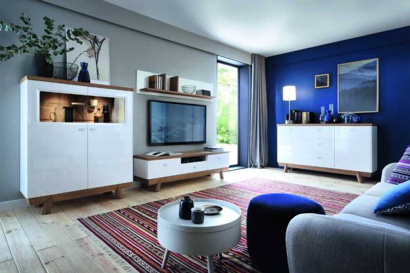 Wohnzimmer Garnitur Set Wohnwand Sideboard Vitrine Regal Design Hotel Möbel Neu von JV Möbel