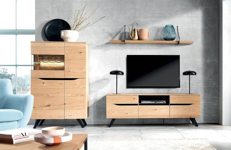 Wohnzimmer Komplett Modern Designer TV-Lowboard Luxuriöses Schrank Set 3tlg von JV Möbel