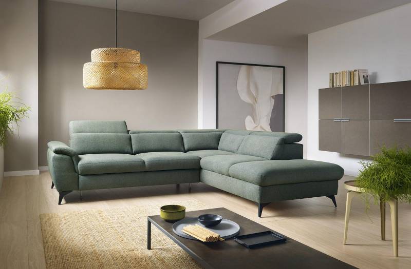 Wohnzimmer L-Form Modern Grün Design Sofas Neu Ecksofa Polsterung von JV Möbel