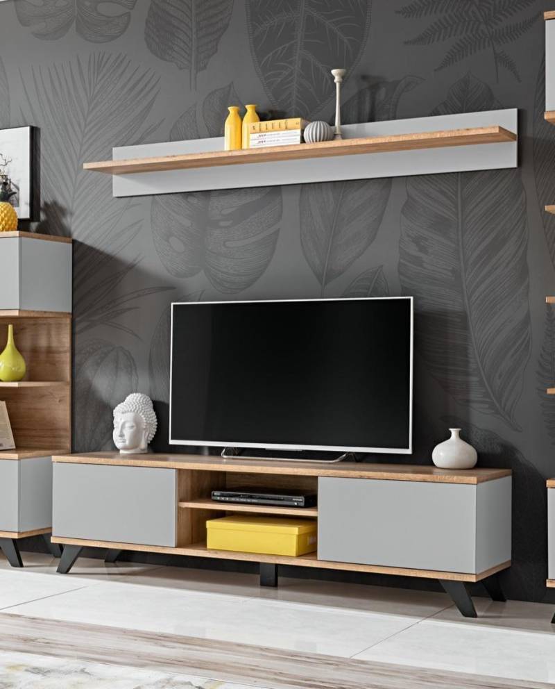 Wohnzimmer Luxus Garnitur TV-Ständer Modern Regal Möbel Holz Designer von JV Möbel