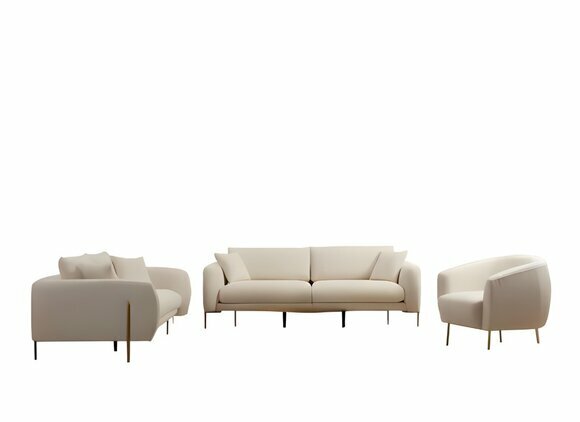 Wohnzimmer Polster Sofa Set Dreisitzer 2-Sitzer Luxuriöser Textil Sessel von JV Moebel