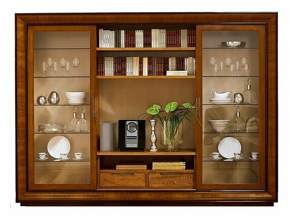 Wohnzimmer Schrank Wohnwand Regal Vitrine XXL Wohnwände Italienische Möbel Holz von JV Moebel