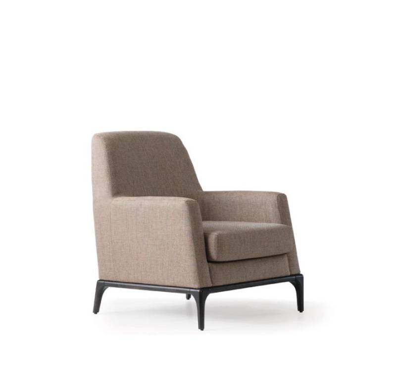 Wohnzimmer Sessel Design Couch Luxus Polster Modern Braun Holz Textil von JV Möbel