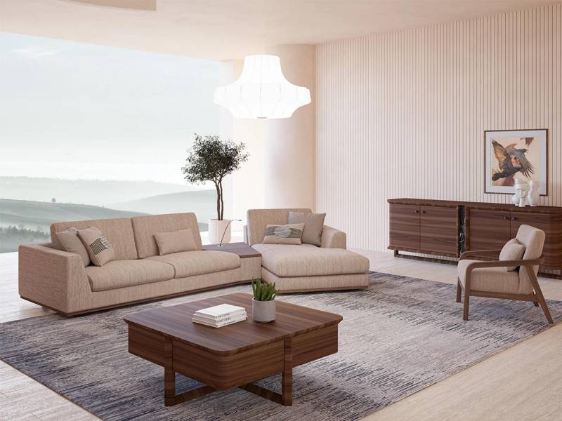 Wohnzimmer Set 2tlg Komplett Ecksofa L-Form Relax Möbel Sessel Modern Textil von JV Möbel