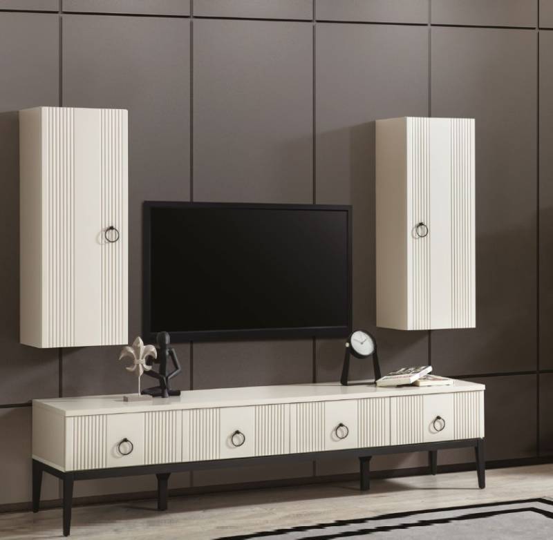 Wohnzimmer Set 2tlg Modern Designer TV-Ständer und 2x Wandschrank von JV Möbel