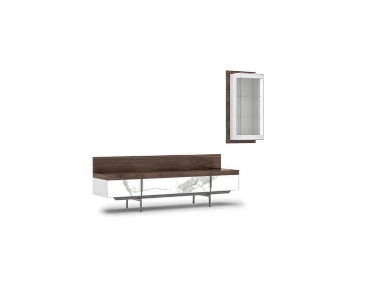 Wohnzimmer Set 2tlg TV-Ständer Komplett Hänge Vitrine Luxus Modern Design Wohnzimmer Set 2tlg TV-Ständer Komplett Hänge Vitrine Luxus Modern Design von JV Möbel