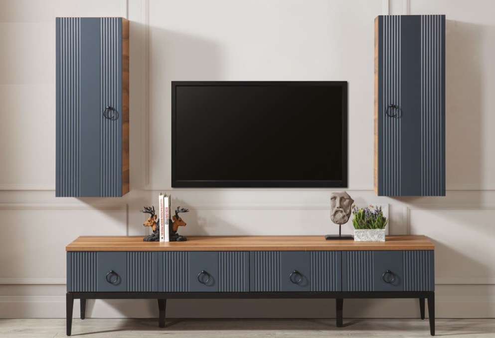 Wohnzimmer Set 2tlg TV-Ständer und 2x Wandschrank sideboard Kommode Designer Wohnzimmer Set 2tlg TV-Ständer und 2x Wandschrank sideboard Kommode Designer von JV Möbel