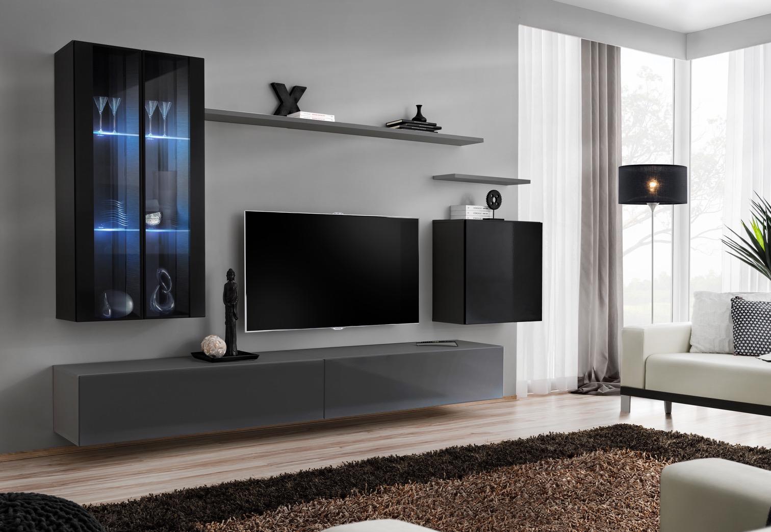 Wohnzimmer Set 3x Wandschrank TV Ständer Wohnmöbel Modern Designer Stil von JV Möbel