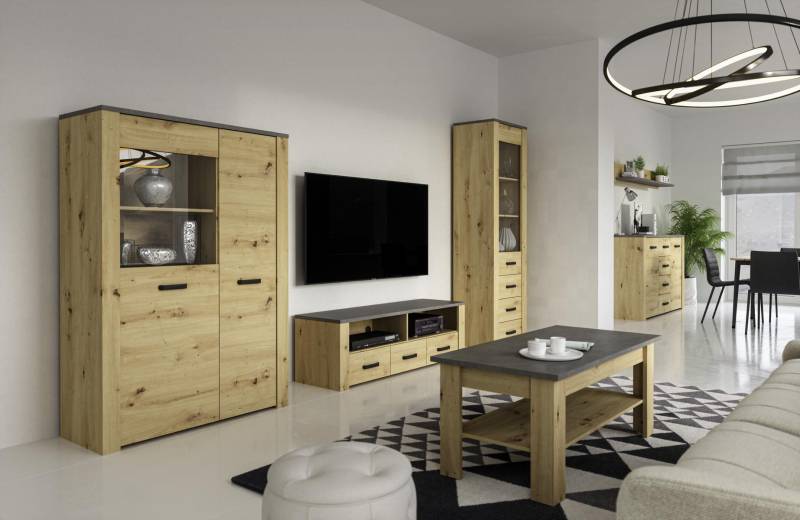 Wohnzimmer Sideboard 2x Vitrine 3tlg. Wohnwand Neu Wohnzimmermöbel Set Designer von JV Möbel