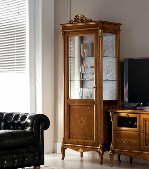 Wohnzimmer Sideboard Holzschränke Glasvitrine Vitrine Esszimmer Sideboard von JV Möbel