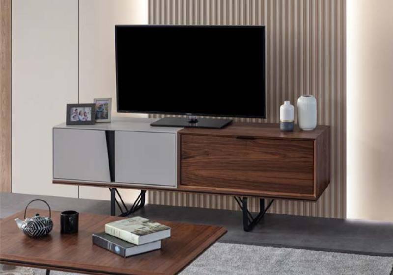 Wohnzimmer Sideboard TV Ständer RTV Lowboard Braun Holz Tisch Möbel von JV Möbel