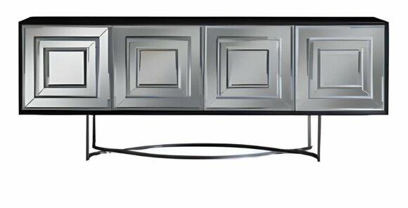 Wohnzimmer Silber Anrichte Designer Kommode Luxus Kommode Holz Möbel von JV Moebel