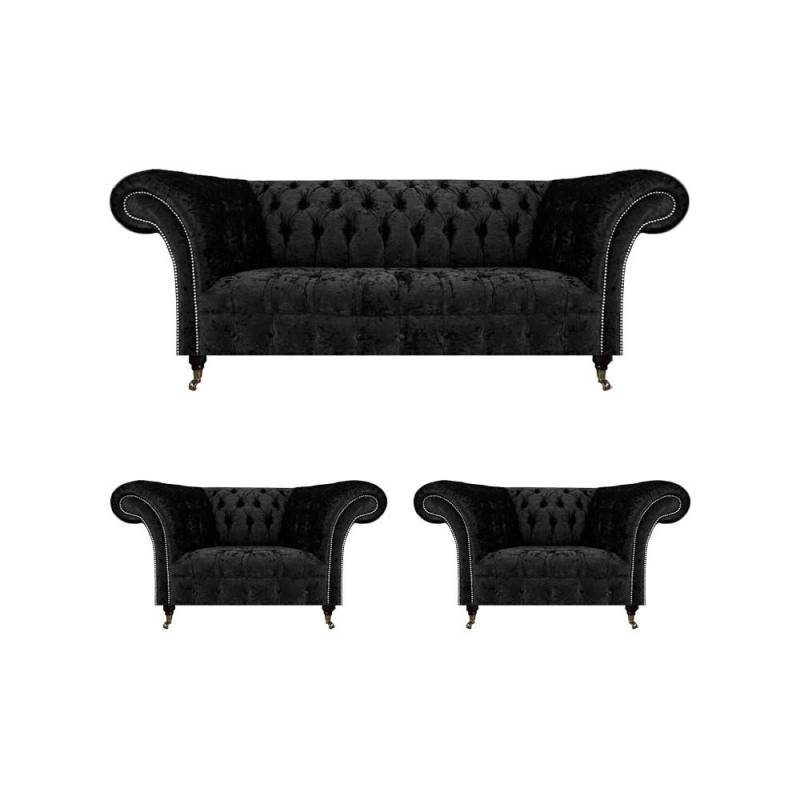 Wohnzimmer Sofa Set Chesterfield Einrichtung Luxus Komplett 2x Sessel von JV Möbel