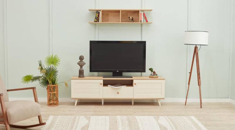Wohnzimmer TV Ständer Komplett Holzmöbel Wandregal Design Einrichtung von JV Möbel