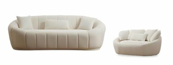 Wohnzimmer Weiße Couch Garnitur Dreisitzer Moderner 2-Sitzer Textil Set Wohnzimmer Weiße Couch Garnitur Dreisitzer Moderner 2-Sitzer Textil Set von JV Moebel