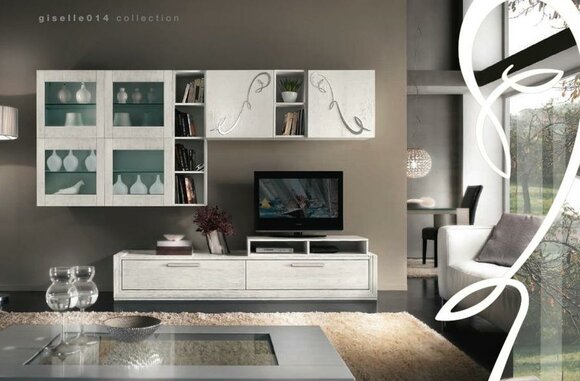 Wohnzimmer Wohnwand tv Wand Anbauwand Möbel rtv Wohnwände Schrank Regal Möbel von JV Möbel