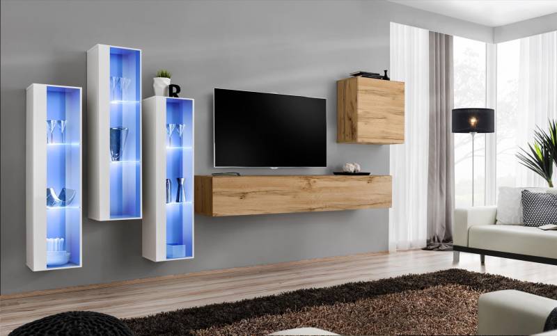 Wohnzimmermöbel Designer Wohnwand TV Ständer Hochglanz Sideboard Wand Schrank von JV Möbel