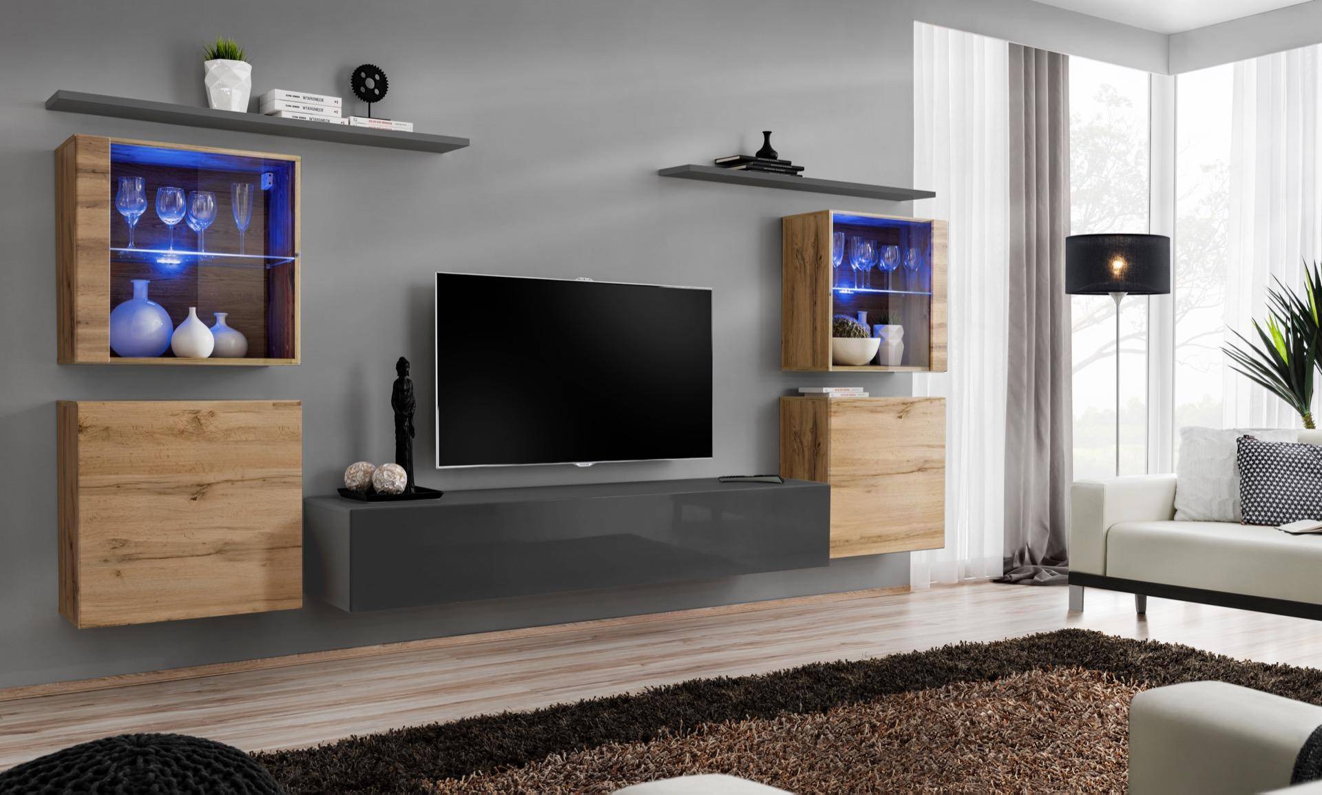 Wohnzimmermöbel Set Designer Hochglanz Wohnwand Wohnzimmer Sideboard Komplett Wohnzimmermöbel Set Designer Hochglanz Wohnwand Wohnzimmer Sideboard Komplett von JV Möbel
