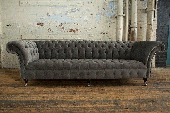 XXL 4 Sitzer Sofa Polster Couch Big Sofas Couchen Chesterfield Leder Textil von JV Möbel