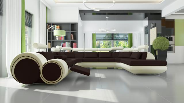 XXL Big Designer Sofa Couch Polster Eck Garnitur Wohnlandschaft Ledersofa Neu von JV Möbel