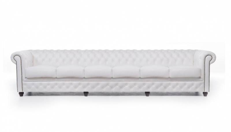 XXL Big Sofa Club Lounge Weiße Möbel 6 Sitzer Große Couchen Chesterfield Sofas von JV Möbel