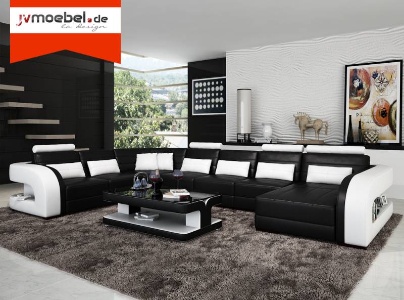 XXL Big Wohnlandschaft Sofa Couch Polster Eck Leder Sofa Garnitur Couchen +Neu+ XXL Big Wohnlandschaft Sofa Couch Polster Eck Leder Sofa Garnitur Couchen +Neu+ von JV Möbel