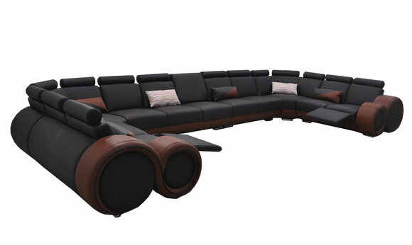 XXL Couch Big Eck Sofa Leder Eck Garnitur Ecke Landschaft Polster Wohn von JV Möbel